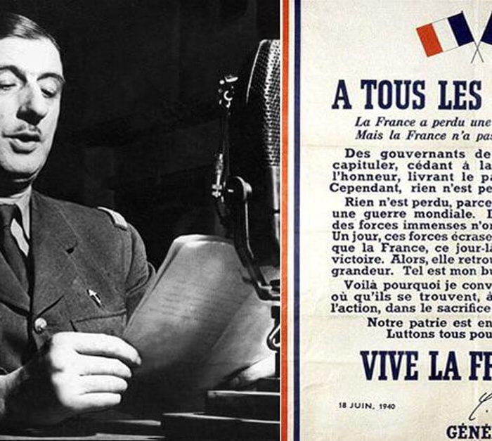 Le Général de Gaulle enregistrant un épisode de 3H1P